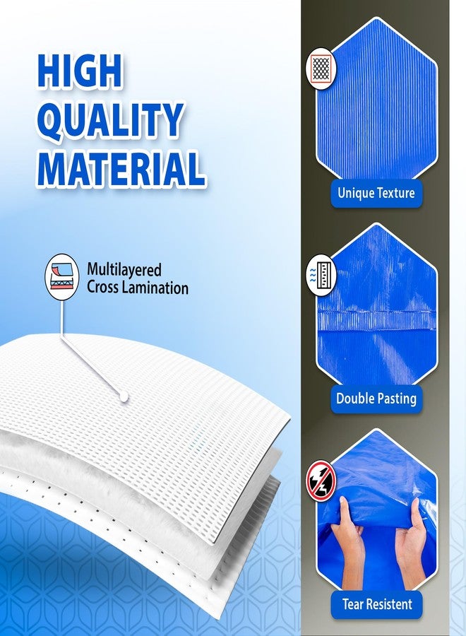Tandhan Ecopaulin Cross Laminated Multilayer Eco-Friendly Tarpaulin Sheet Waterproof Tirpal Heavy Duty 6 X 4 Ft Poly Tadpatri - Multipurpose 200 GSM Plastic Cover Tharpai, Thadika, Tarp (Blue) - Image 3